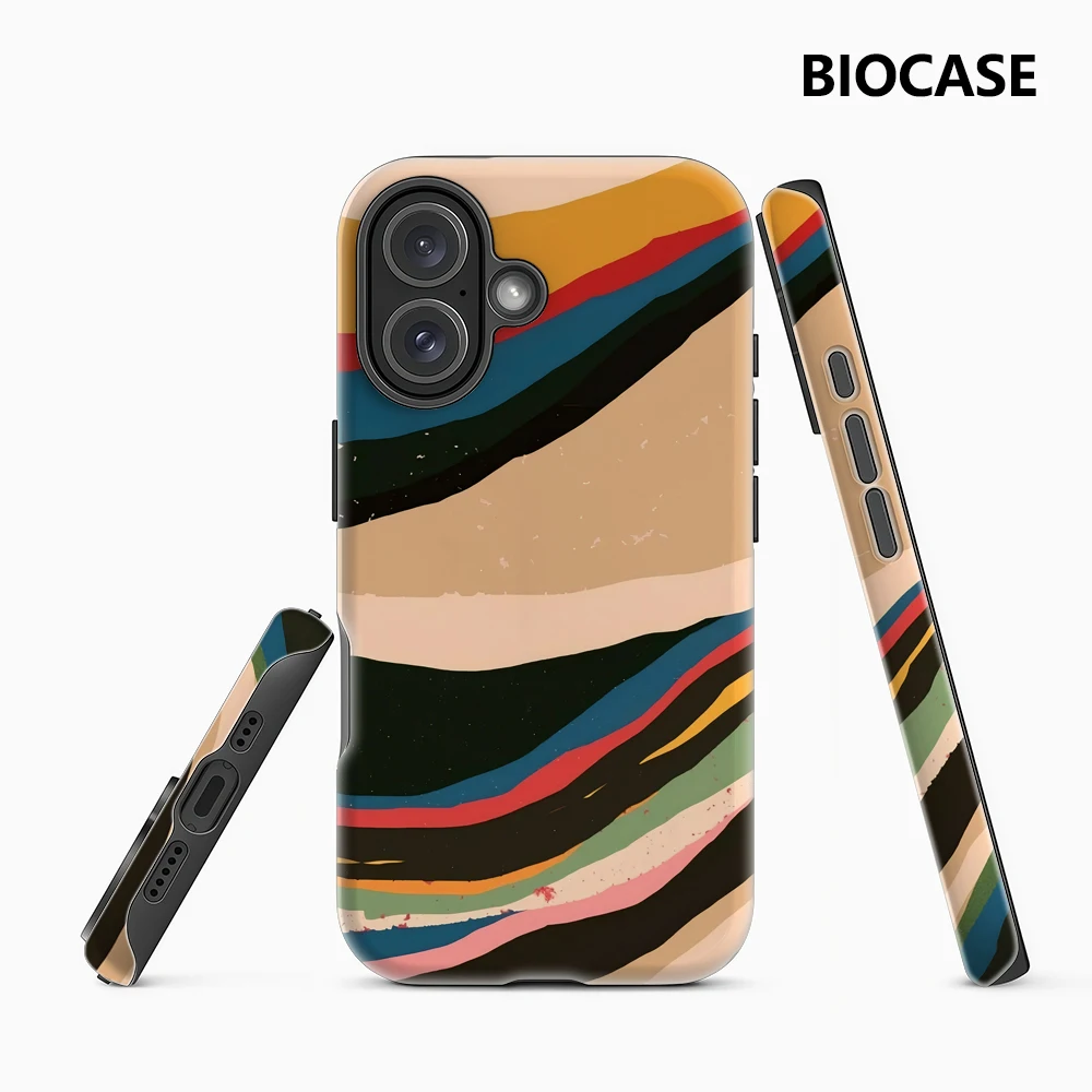 Bunte Wellenlagern IPhone 17 Must-Haves Handyhülle für IPhone 17 16 15 14 13 12 11 Pro Max Plus Doppelschichtige Rückseite