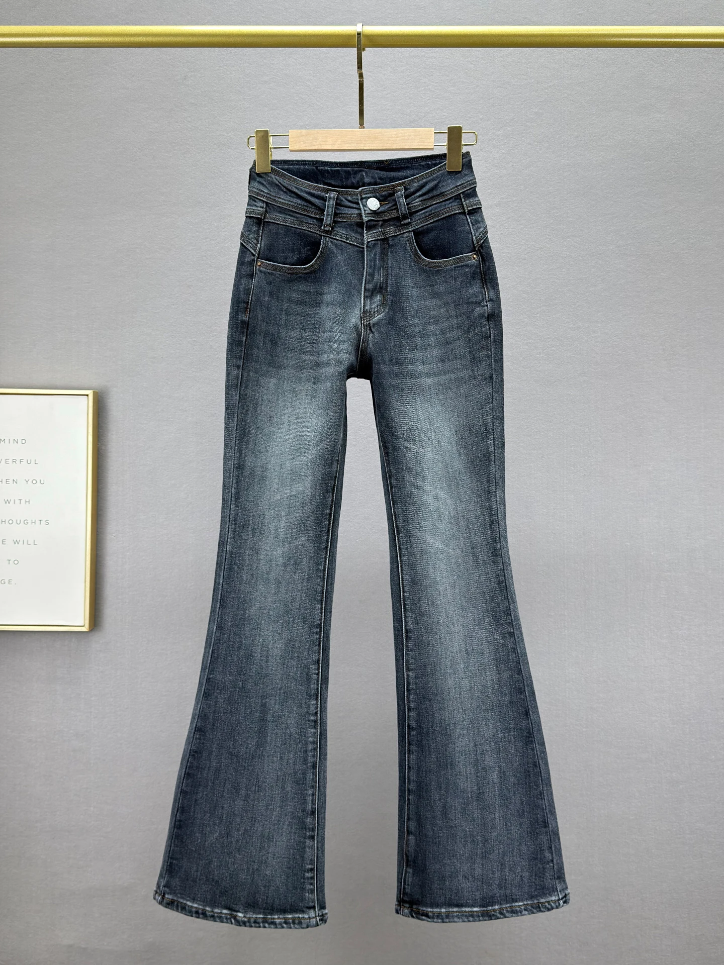 

High Waist Stretchy Slimming Vintage Waed Bell Bot Jeans Women's Premium Faion Spring 2026 Trendy Denim Pants