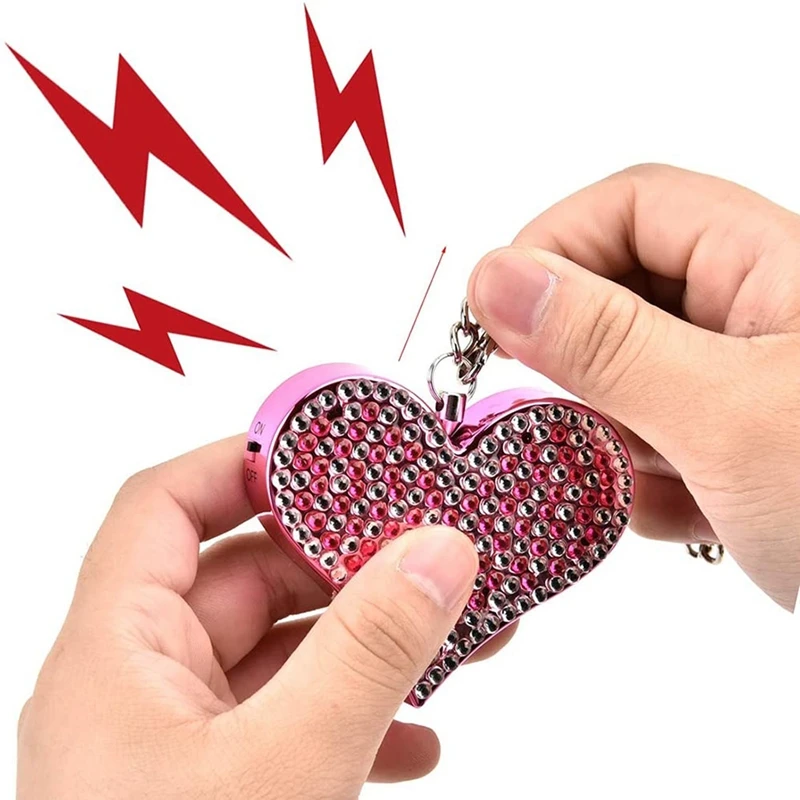 ELEC-130DB إنذار شخصي، صفارة إنذار أمان شخصية على شكل قلب، للسيدات، لكبار السن والنساء والأطفال، إلخ