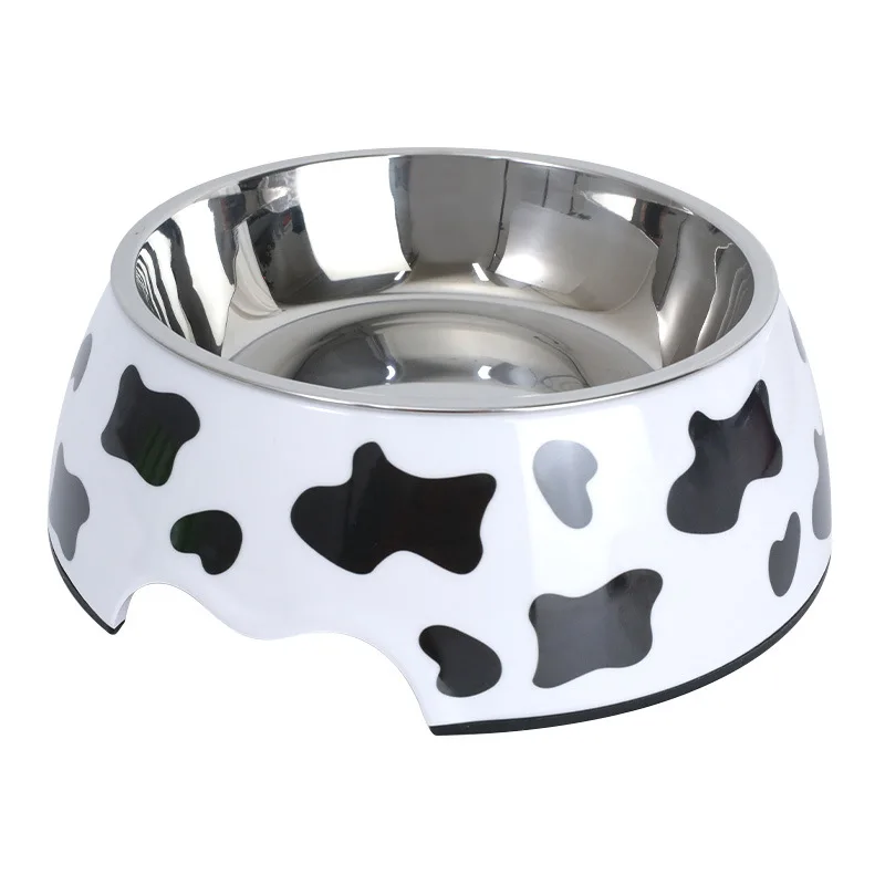 Pet Bowl for Dog Cat Stainless Steel Dining Drinking Water 2-in-1 Kitchenware