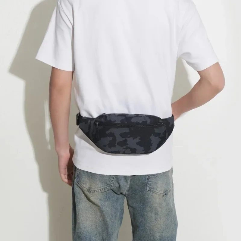 Riñonera cruzada para hombre, paquete de pecho multifuncional impermeable para Fitness con tres bolsillos, bolso de hombro de tela de nailon a la moda