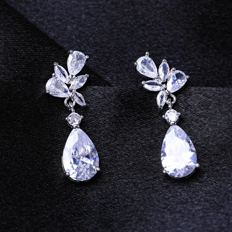

Waterdrop Drop Earrings Silver Women Luxury Wedding Jewelry
