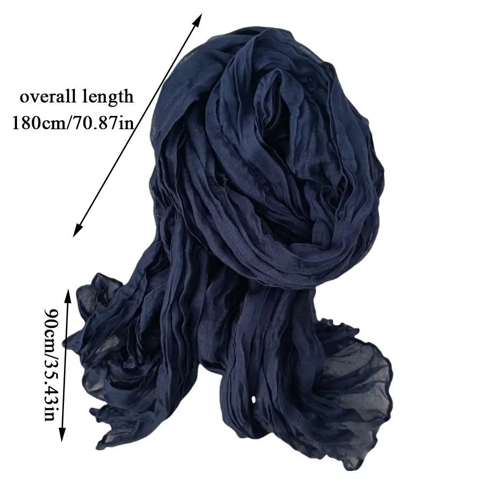 للجنسين الشتاء بلون القطن القنب مطوي وشاح الرجعية لينة طويلة منديل سميكة الدافئة الباردة في الهواء الطلق التزلج الرقبة أدفأ