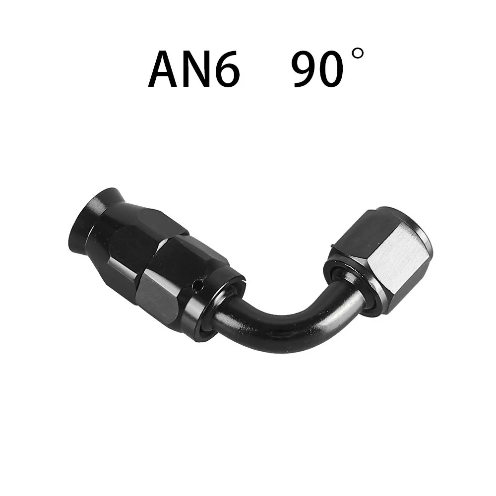 AN4/6/8/10/12 Recht 0 ° /45 ° /90 ° /120 ° /180 °   Graad PTFE olie brandstof draaibare slanguiteinde olie slanguiteinde adapterset zwart