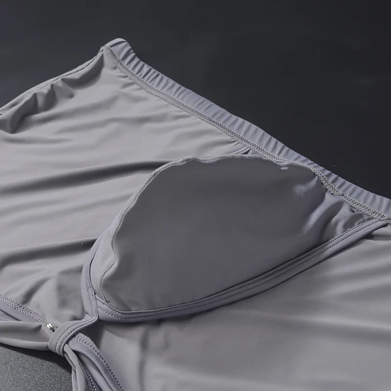 メンズアイスシルクボクサーパンツ陰嚢サポートポーチパジャマラウンジ官能的な下着ホームウェア睡眠パジャマ Ropa インテリア Comoda