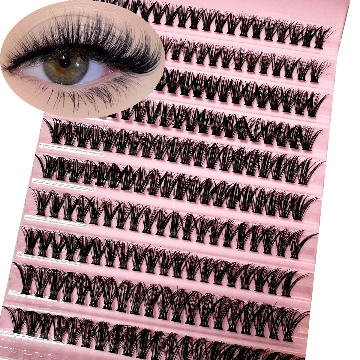 200 Pieces DIY Personal Lashes 40P Eyelash Cluster Natural Look Wispy Lashes 9-16MM D Curly Hair Personal Clusters Lashes Fluffy