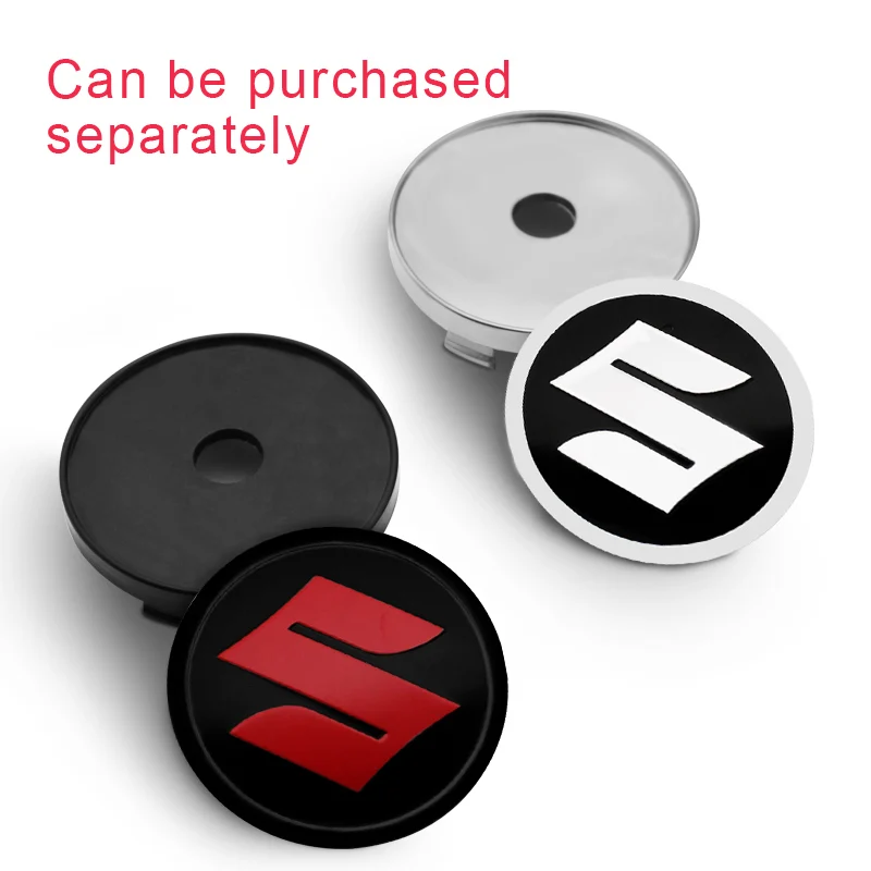 4pcs 60mm Car Wheel Center Hub Cap Badge Emblem Decal Sticker For Suzuki JIMNY Grand vitara Sx4 swift Alto Accessories