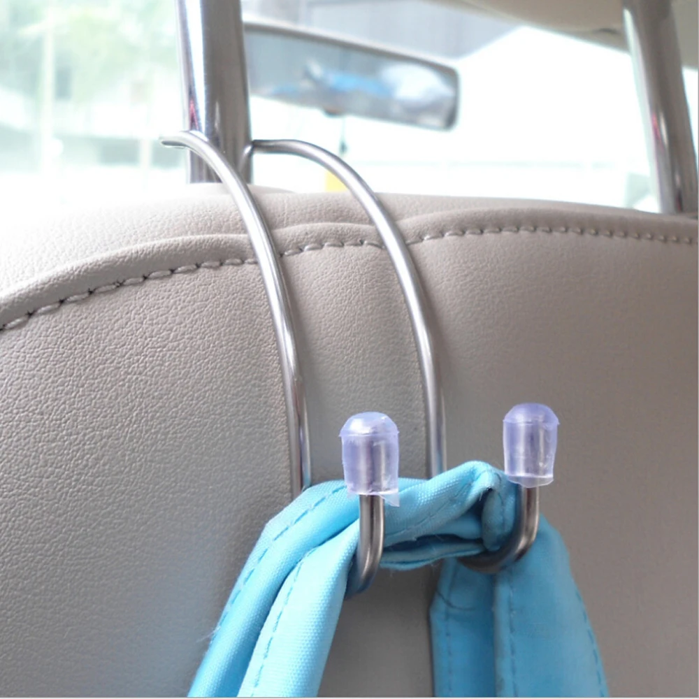 

2Pcs Multi-functional Car Seat Back Organizer Hooks Auto Shrink Headrest Hanger Handbag Coat Storage Hook