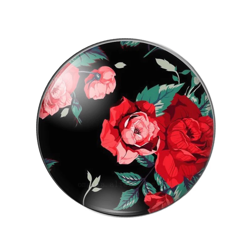 New vintage mix flower rose patternphoto flatback round glass cabochons 25mm 20mm 18mm 14mm 12mm 10mm diy jewerly findings image 2
