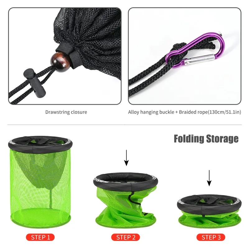 سلة السمك الصيد صافي طوي المحمولة تراجع صافي قفص السمك سلك الصيد وعاء الجمبري اليد فخ شبكة الصيد الملحقات