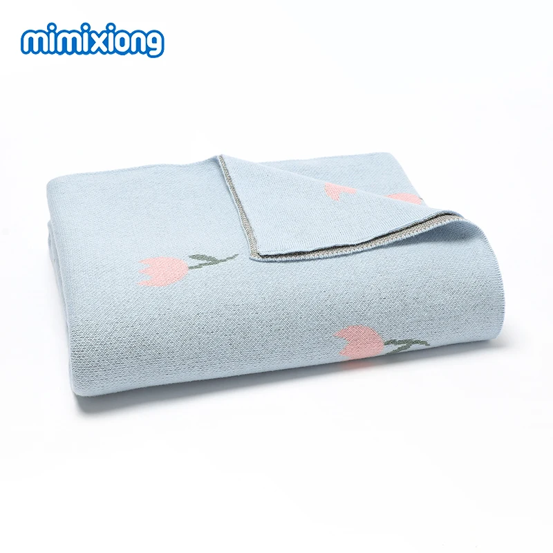 Baby Blankets Newborn Swaddle Wrap Soft Cotton Knitted Infant Boys Girls Stroller Bedding Sleeping Covers 100*80cm Receiving Mat