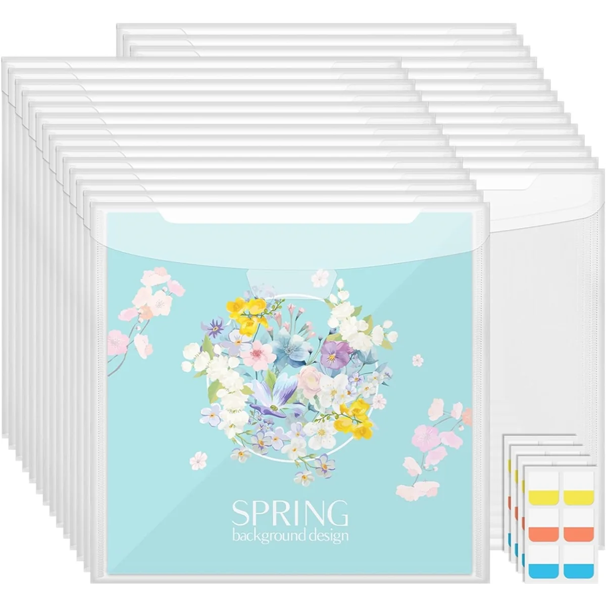 32 PCS 12x12 Inch Scrapbook Paper Storage Organizer with 60 PCS Index Tabs, for Holding Scrapbook Papers Vinyl Cardstock