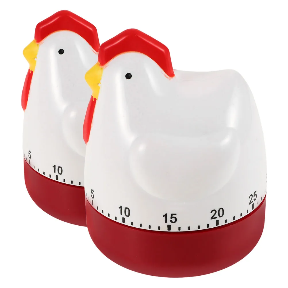 Minuterie de cuisine, 2 pièces, pour nouveauté mignonne, motif de poulet manuel, semble tomate pour enfant