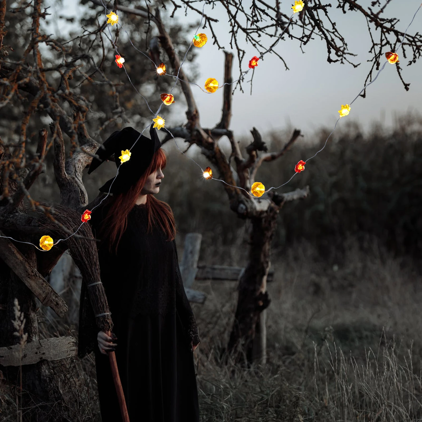 داخلي هالوين الديكور LED سلسلة ضوء الأسلاك النحاسية سقوط ضوء لغرفة النوم حفلة الخريف الشكر سلسلة أضواء