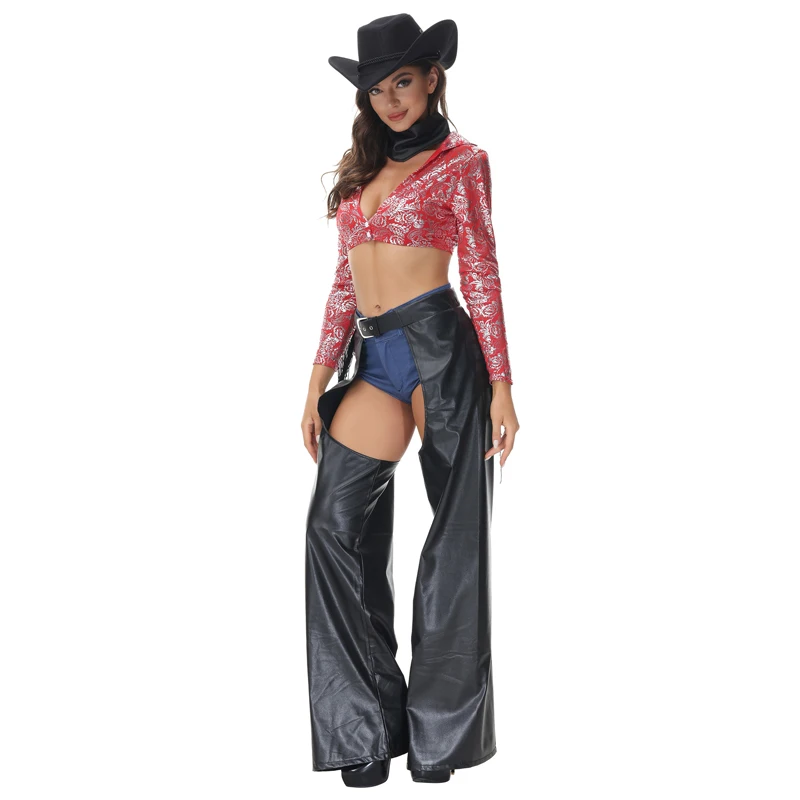 Karneval Halloween Dame West Cowboy Kostüm Vintage Steampunk Rock Hippie Quasten Outfit Cosplay Phantasie Party kleid