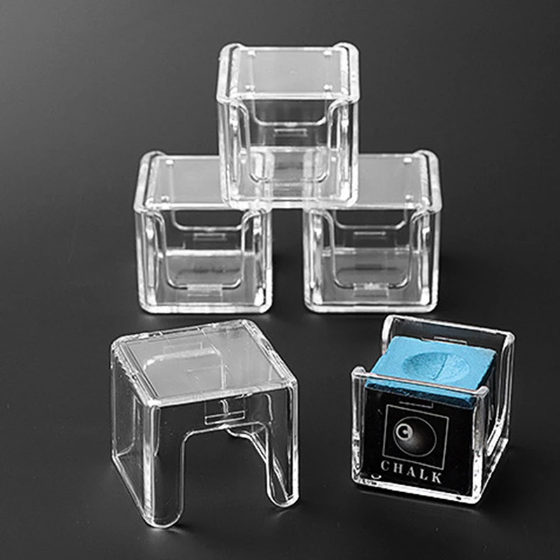 Billiard Chalk Storage Plastic Acrylic Box Carom Pool Chalk Cube Chalk Storage Holder