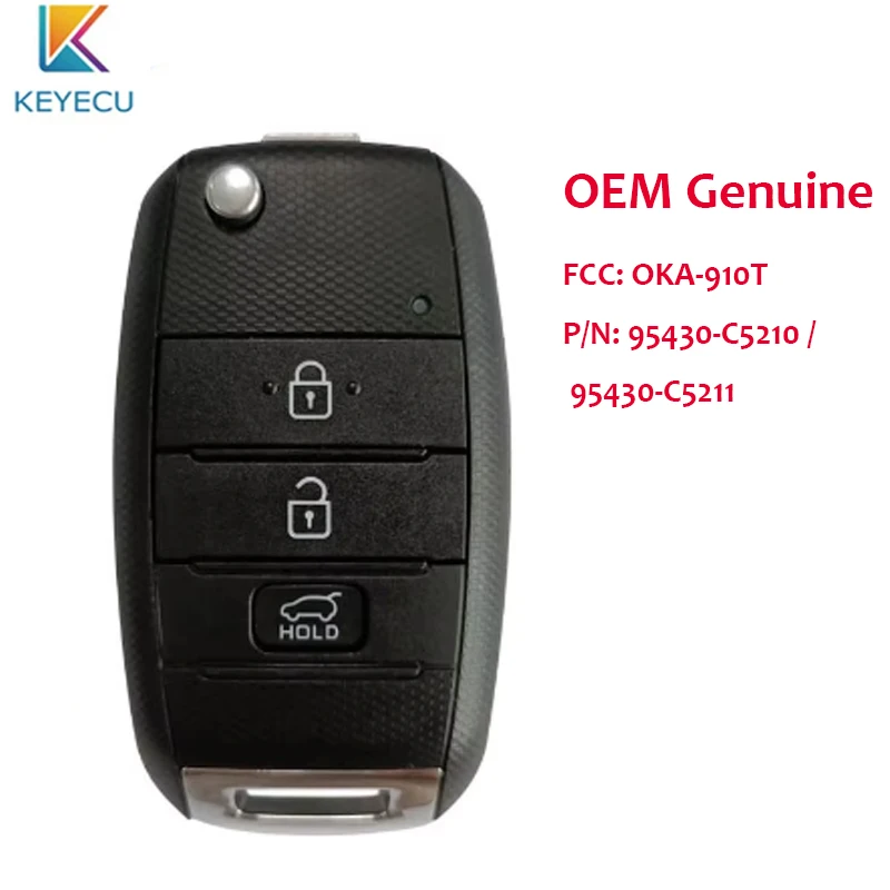 KEYECU OEM Original Smart Remote Key Fob for KIA Sorento 2015-2019 OKA-910T 95430-C5210 / C5211  433 MHz TIRIS DST80 Chip 3B