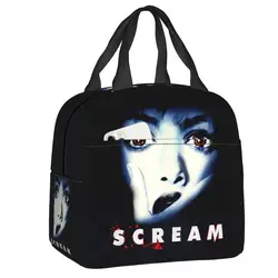 Halloween Horror Movie Scream Lunch Bag Women Thermal Warm Cooler Insulated Lunch Box for Student School Picnic Food Tote Bags