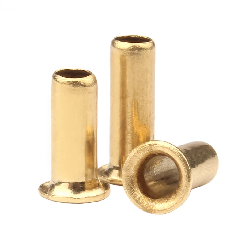 Brass M0.9- M6 Hollow Rivet Copper Chicken Eye Circuit Board PCB Nail Through-Hole Tubular Rivet Nut Through-Hole Rivet Washer