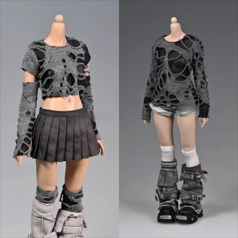 In Stock 1/6 Scale Female Waste Soil Wind T-shirt Soldier Clothing for 12inch Action Figure Doll Scene Accessory DIY