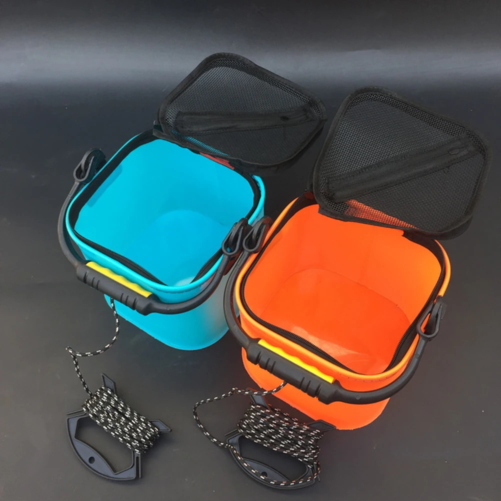 

Fishing Bucket Eva Waterproof Portable Zipper Fishing Basin Foldable Live Fish Container Outdoor Multifunction Water Sink 20Cm