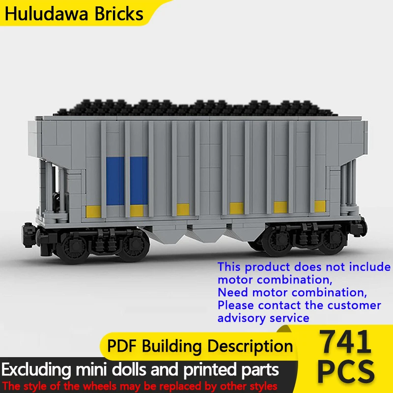 

City Car Model MOC Building Bricks Railway Gray Freight Hopper Car Modular Technology Gifts Holiday Assemble Children Toys Suit