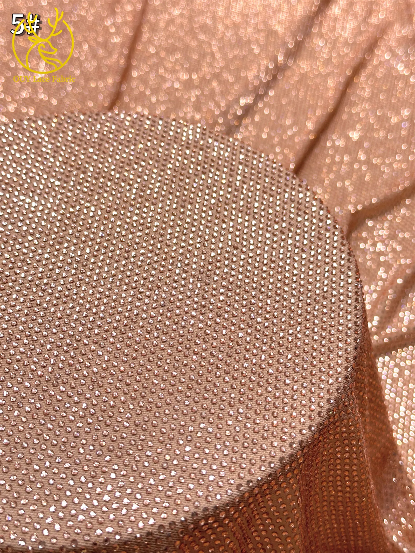 Luxuriöser Glas-Strass-Spitzenstoff im afrikanischen Stil, 2026 französischer und nigerianischer Stretch-Spitzenstoff, Party-Kleid, in 1 Yard genäht. – Detail 12