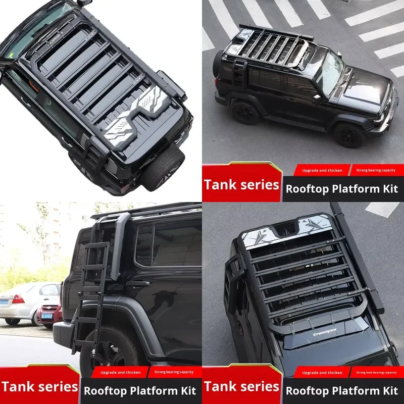 Aluminum Alloy Car Roof Luggage Rack Frame with Tank 300/400/500/700 Haval Raptor/H9 Ladder Travel Expansion Platform