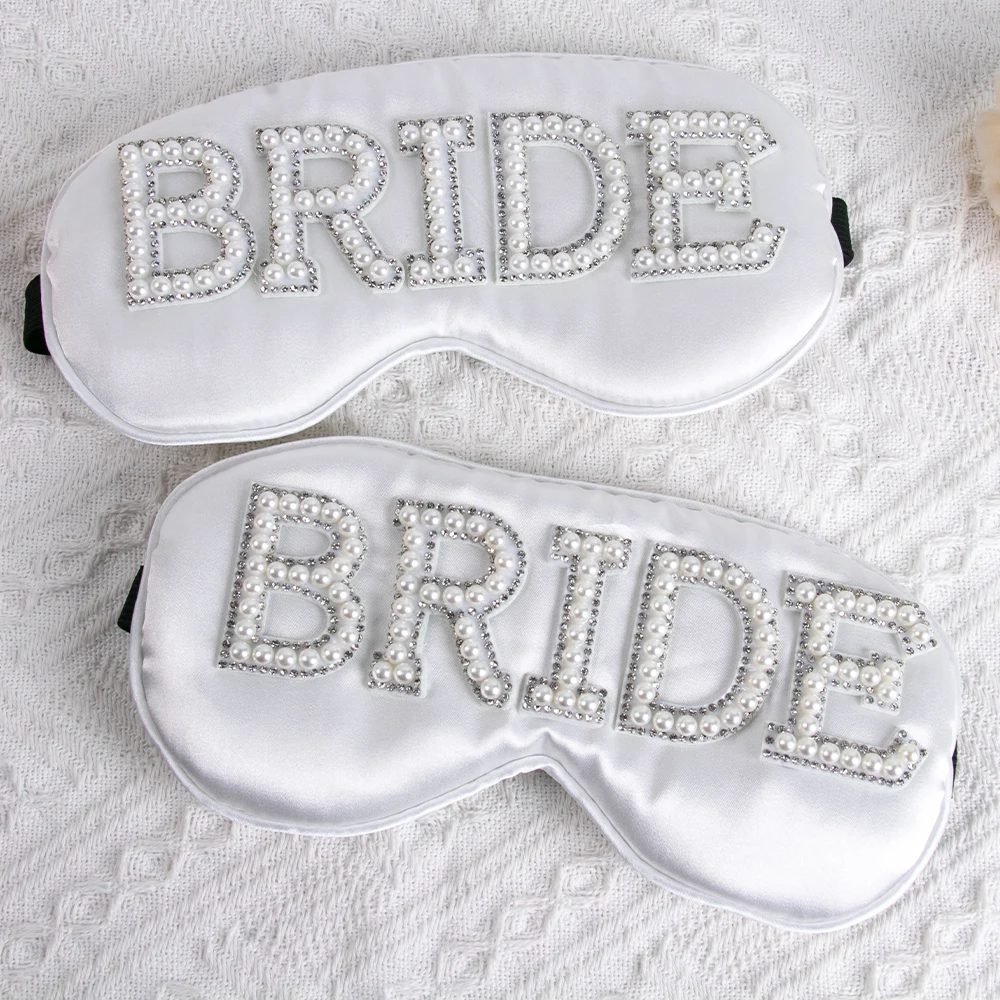 Bride Pearl Sleep Eye Mask Bride Favor Bridge Gift Honeymoon Eye Cover Bachelorette Party Supplies Wedding Bridal Shower decor