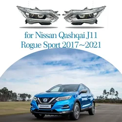 Car Headlights Assembly for Nissan Qashqai J11 Rogue Sport 2017~2021 Fog Side Lights Map Corner Halogen Lamps LED Accessories