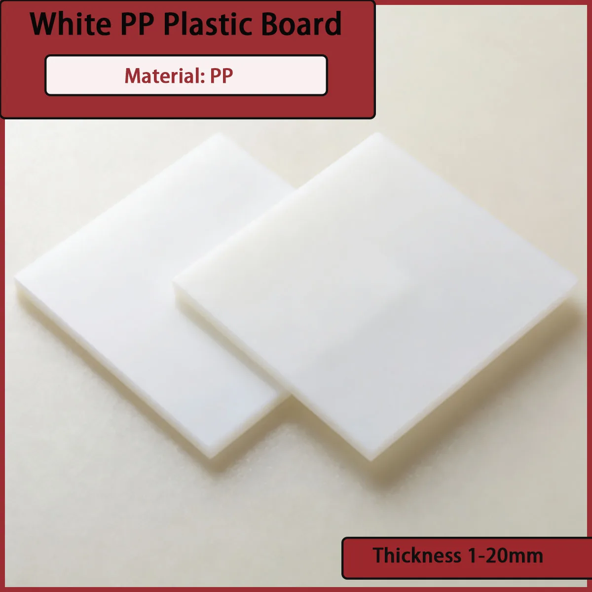 White PP plastic board with a thickness of 1-20mm is used for chemical containers, processing equipment, decoration, etc