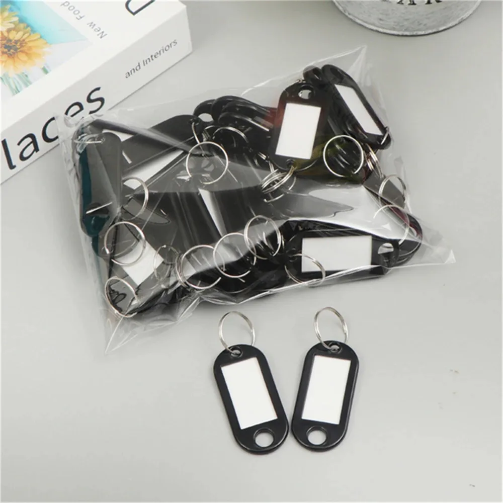 10/20/40 Stuks Kleurrijke Plastic Sleutelhanger Key Tags Label Genummerde Naam Bagagelabel Id Label Naamplaatjes met Split Ring