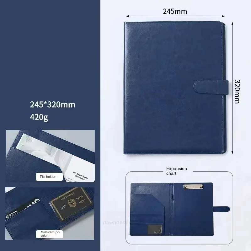 Klemmbrett-Ordner, Leder, Portfolio, Binder, Organizer, Interview, Lebenslauf, Ordner für Papiere, Rechtsdokumente, A4, Schreibblock im Letter-Format