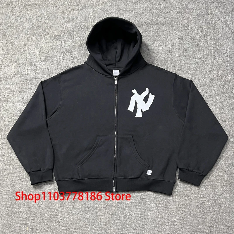 

Fall Winter Y2K Hoodies Men Women Pullover American High Street Simple Loose Casual Zipper Plus Fleece Hoody Sweatshirt