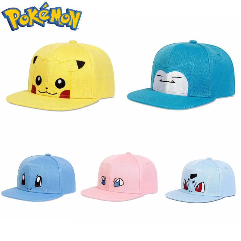 

Pokemon Anime Figure Pikachu Snorlax Mew Cotton Peaked Cap Baseball Hat Peripheral Hip Hop Sunshade Cute Children Birthday Gifts