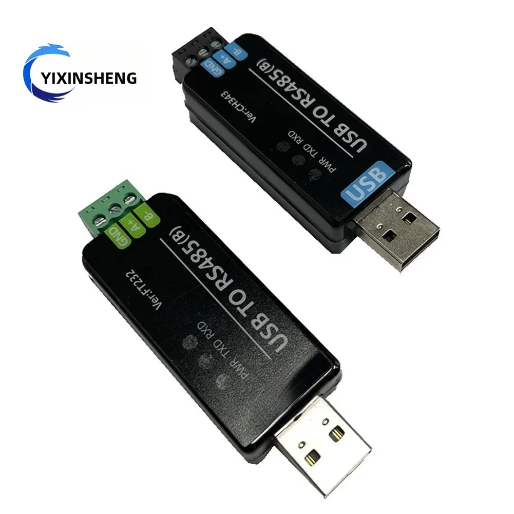 Industrial USB to RS485 RS232 Converter with 5V USB Power Input Terminal Block Connections and Overvoltage Protection