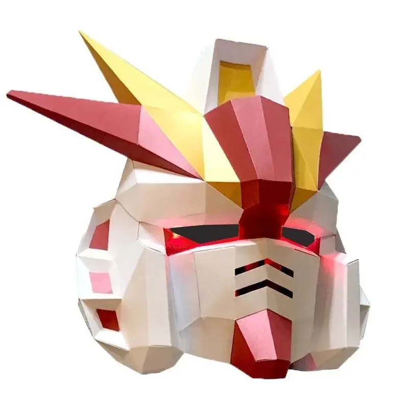 2026 New Halloween Cosplay Costume Anime Mobile Suit Gundam paper model head cover handmade diy male mask school activity AABA