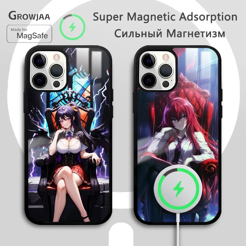 H-High School DxD Pretty Phone Case For iPhone 16 15 14 13 12 11 Pro Max Plus Mini New Magsafe Mirror Wireless Magnetic Funda