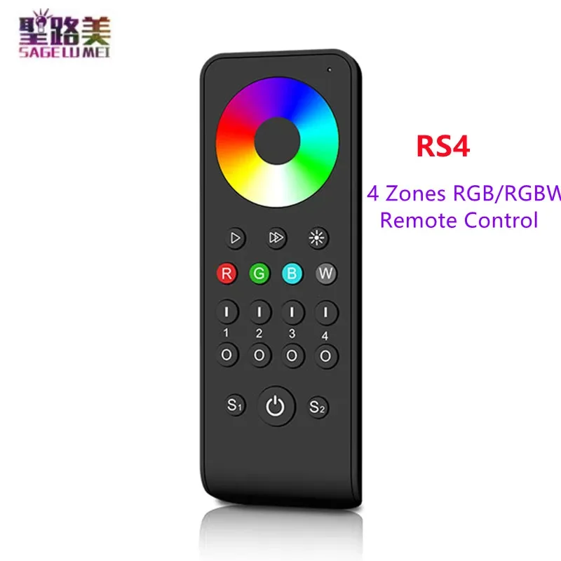 터치 휠 RF 2.4G 무선 리모컨, 3CH 4CH LED 스트립 라이트 테이프용, RS9 1 존 RS3 2 존 RS4 4 존 RS8 8 존 RGB RBGW