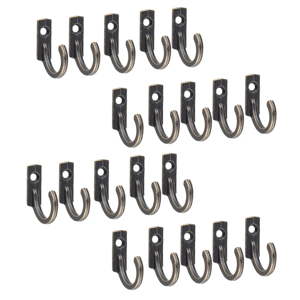 20Pcs Metal Wall Hooks Sturdy Zinc Alloy Simple Style Wall Hangers for Home Bathroom Office Organizer Metal Clothes Hooks