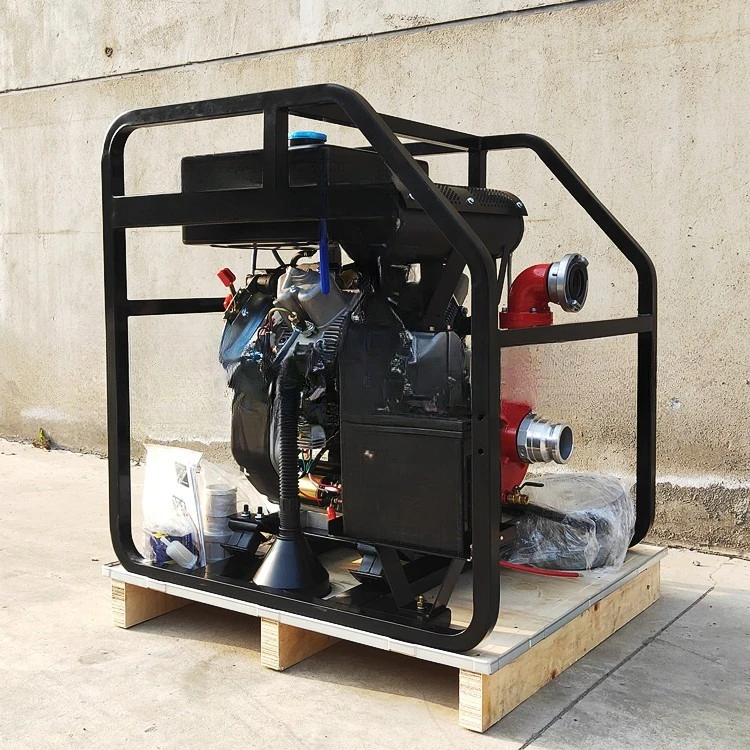 Manual push-type 2.5-inch twin-cylinder diesel pump, single-outlet manual lift diesel engine water pump