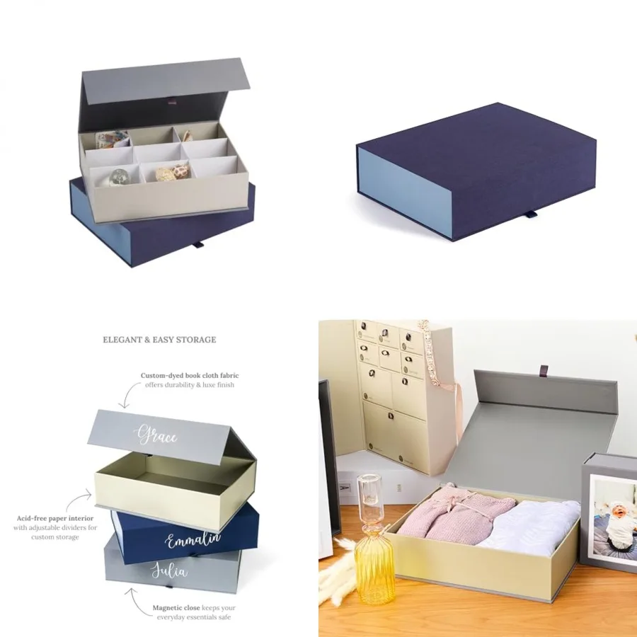 

Keepsake Overflow Box Acid-Free Storage Box with Magnetic Closure for Mementos, Collections, Photos, and Keepsakes Mother's Day