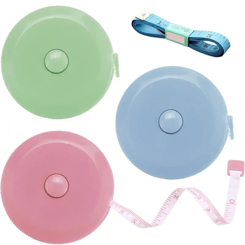 1Pc Retractable Tape Measure Soft Boby Fabric Measuring Tape 60 Inch(1.5Meters) Small Sewing Tape Measure Double Scale Ruler
