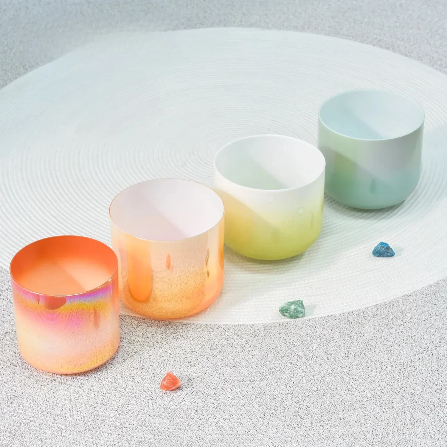 Yunqiqingyin Alchemy Empyrean 432Hz Quartz Crystal Singing Bowl Set Chakra Yoga Meditation Healing Crystal Harp Bowl Including Mallet And Carrying Bag
