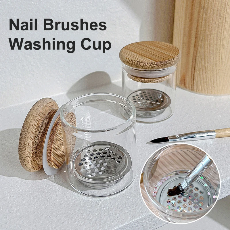 

Nail Brushes Washing Cup Water Cleaner Easy Cleaning Portable Brush Mesh Layers Washer for Nail Art Sequins
