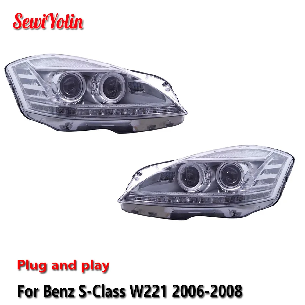 Car LED Headlight Light Assemblies For Benz S-Class W221 2006-2008 Auto Fog DRL Brake Turn Signal Lamp Plug and Play