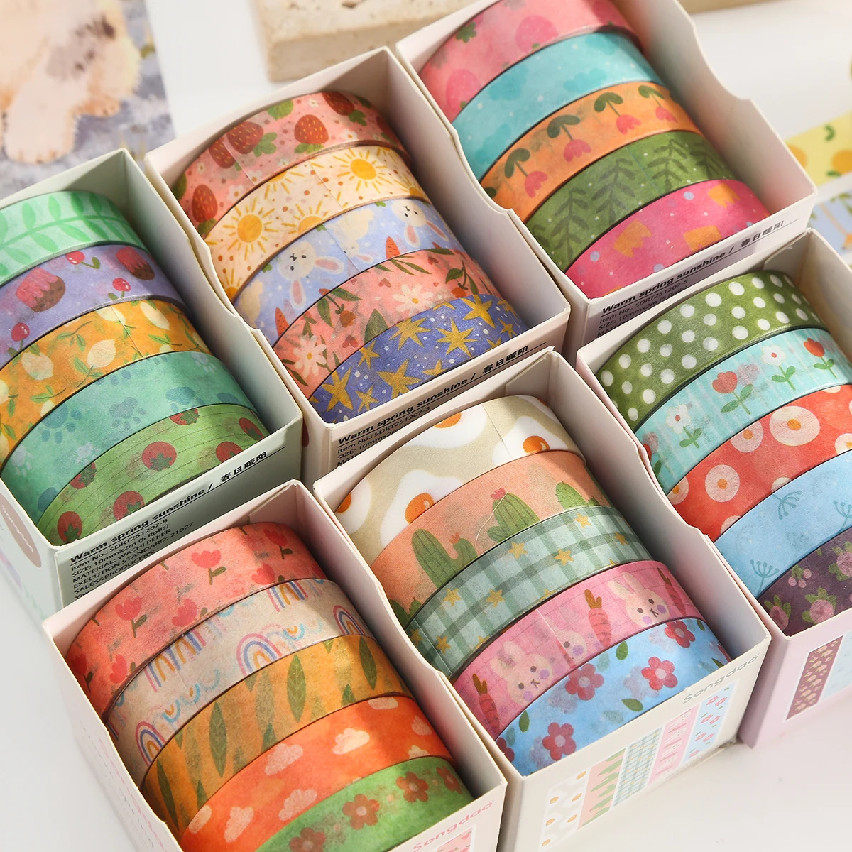 Juego de cintas Washi vintage con diseño de flores retro, adecuado para marcos de fotos DIY, diarios, empaques de cajas de regalo, artículos decorativos exquisitos