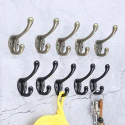 5Pcs Vintage Hangers Hook Zinc Alloy Wall Hook Bronze Cloth Coat Bag Hat Hanging Hooks Bathroom Kitchen Anitque Racks with screw