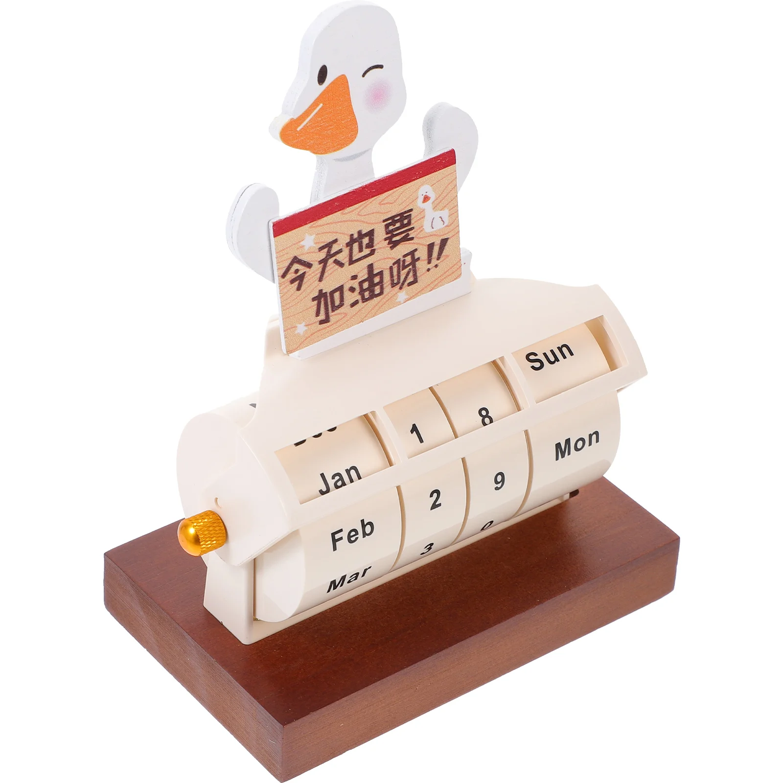 

Wooden Cartoon Office Perpetual Desk Calendar Rotating Date Reminder Table Desktop Calendar Home Supply Home Accessory