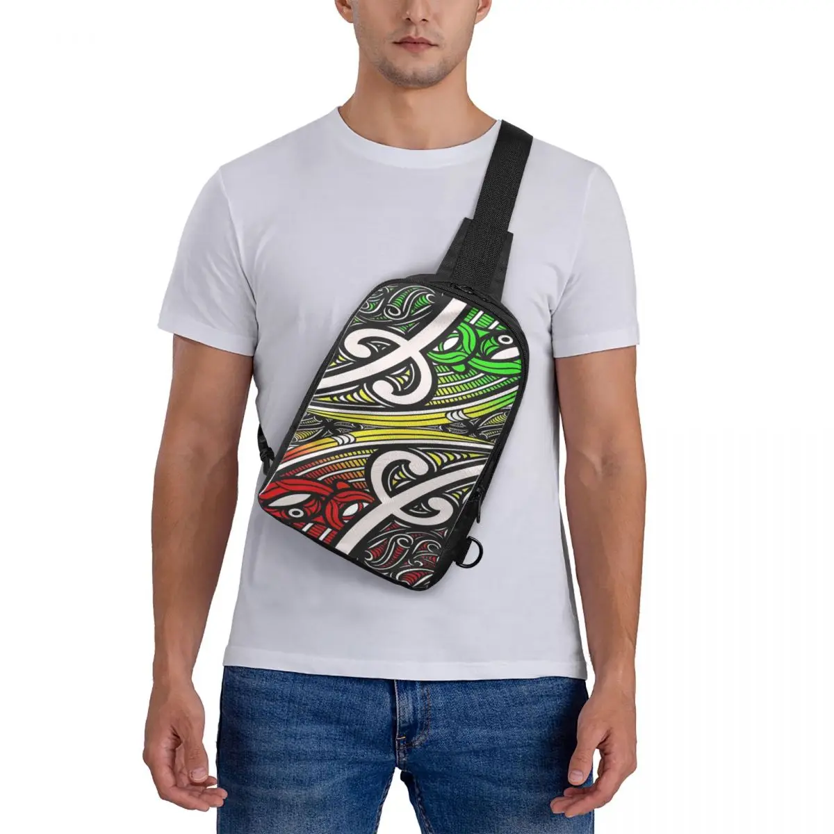 

TNT - Rasta Design Chest Bag Crossbody Backpack Sling Shoulder Bag For Men Traveling Hiking Daypack